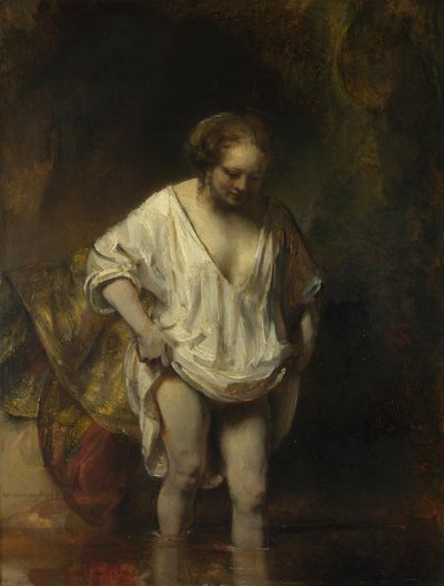 Woman Bathing in a Stream by Rembrandt van Rijn